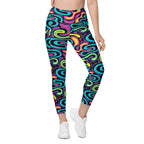 Funky Retro Print Leggings With Pockets