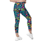 Funky Retro Print Leggings With Pockets