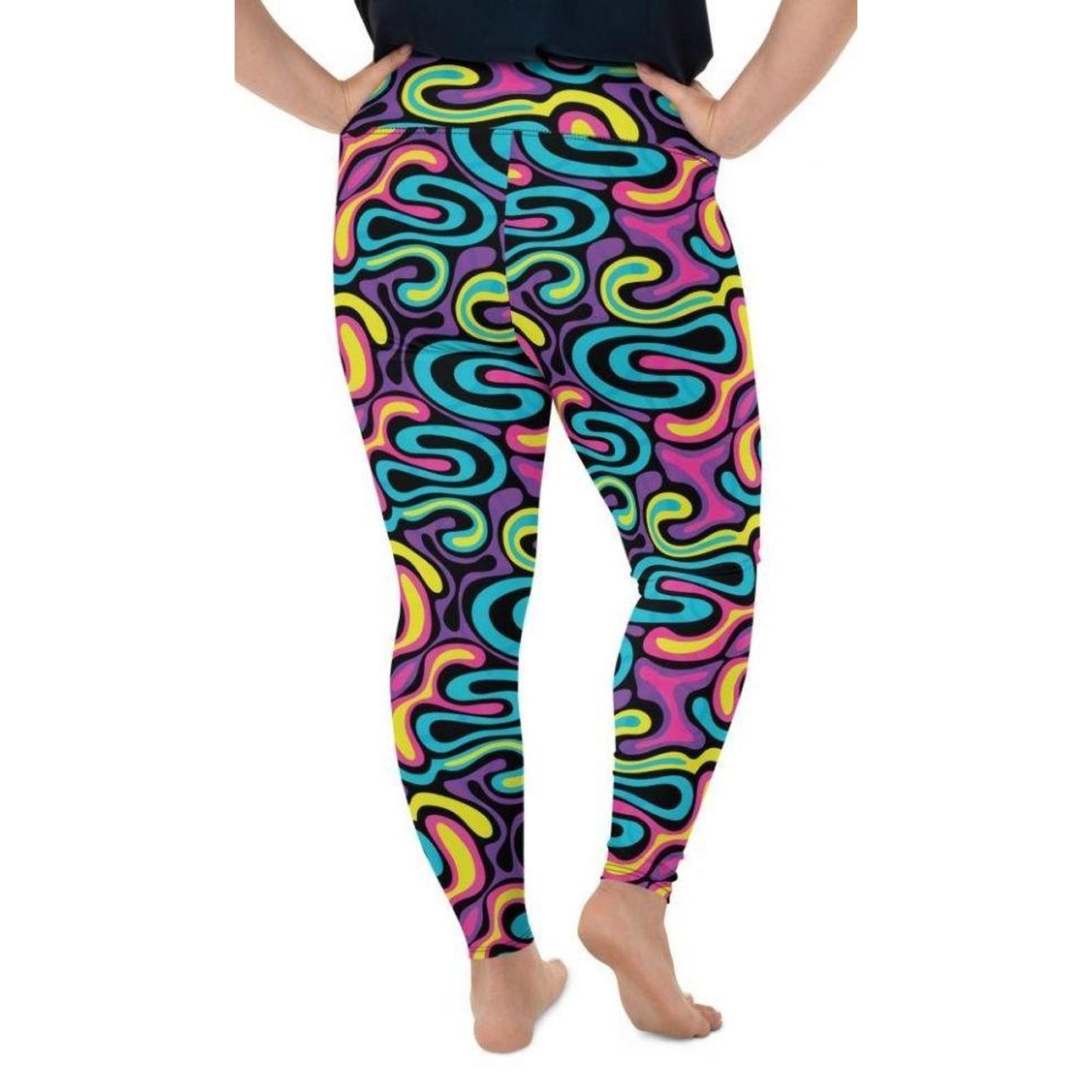 Funky Retro Print Plus Size Leggings