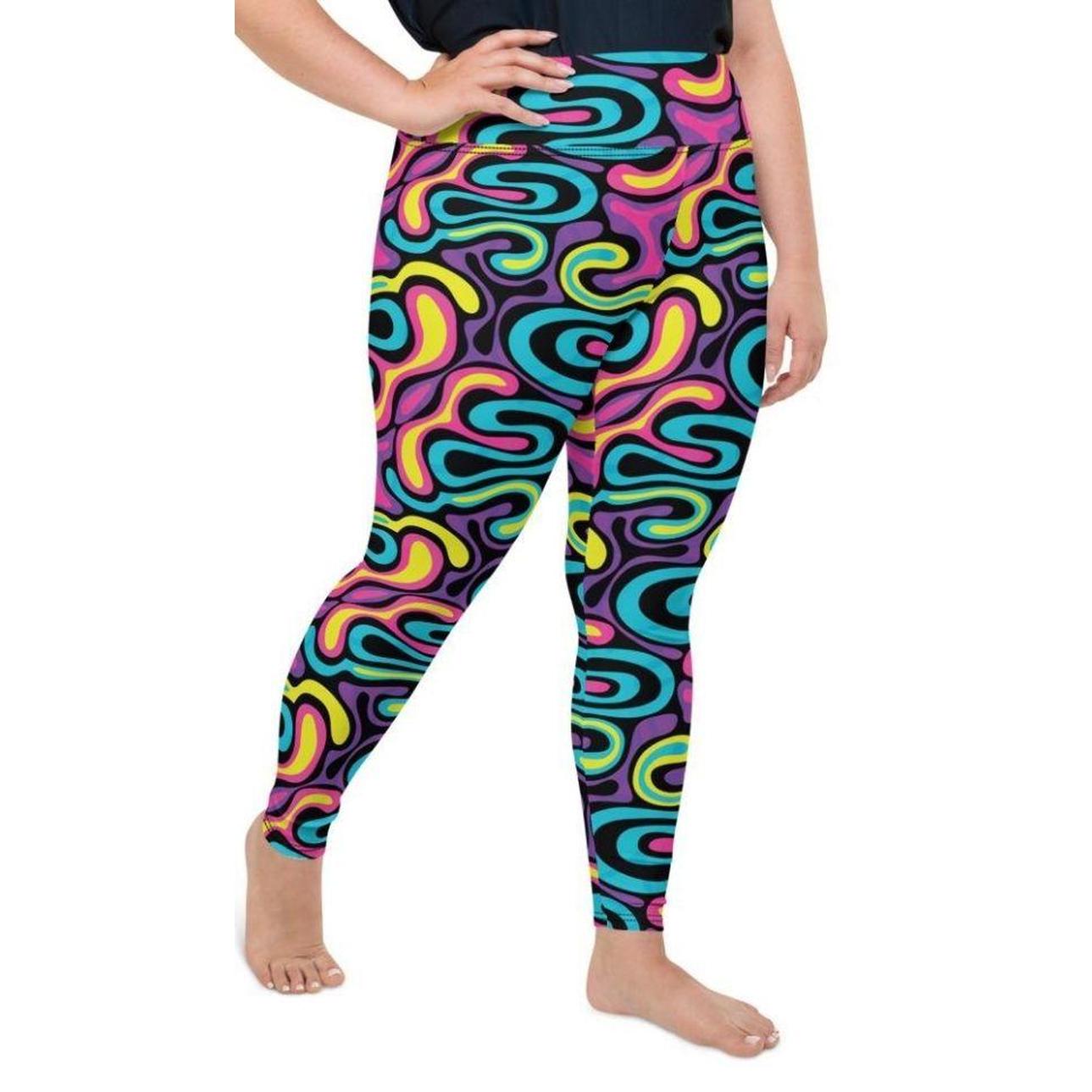 Funky Retro Print Plus Size Leggings