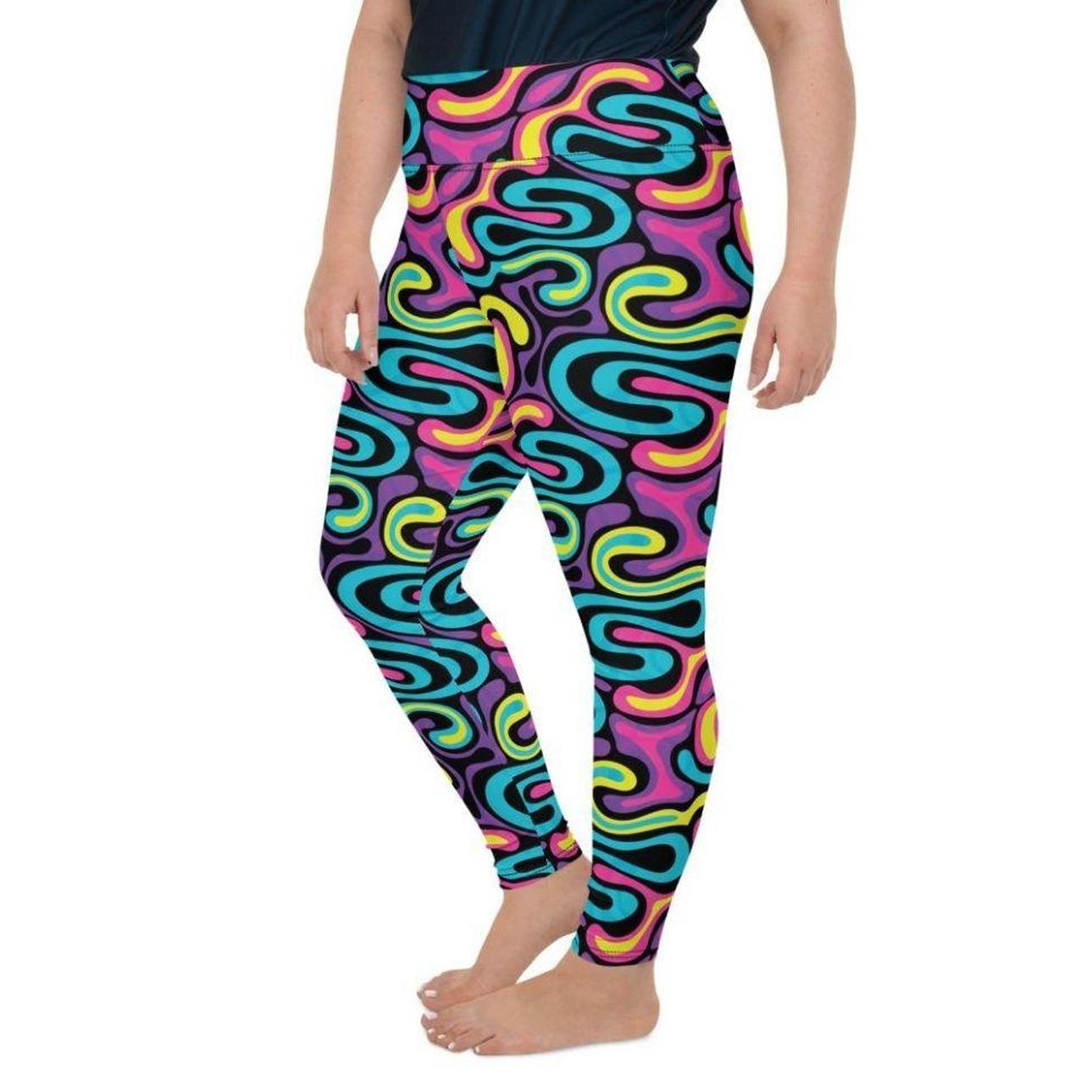 Funky Retro Print Plus Size Leggings