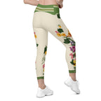 Garden Bouquet Crossover Leggings With Pockets