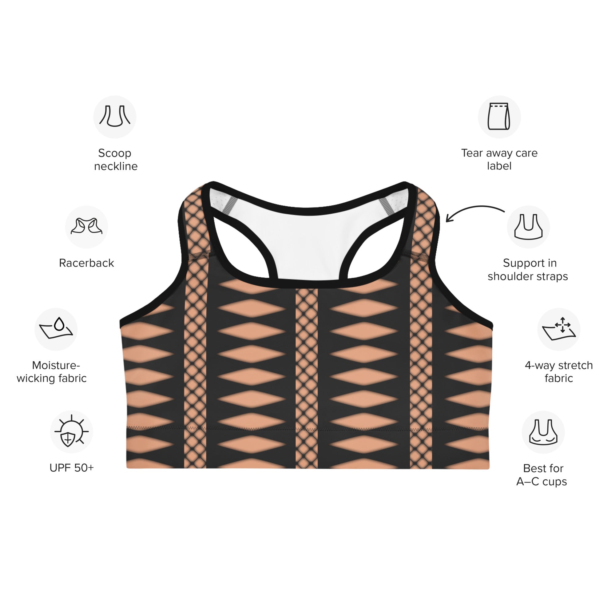 Geometric Allure Sports Bra