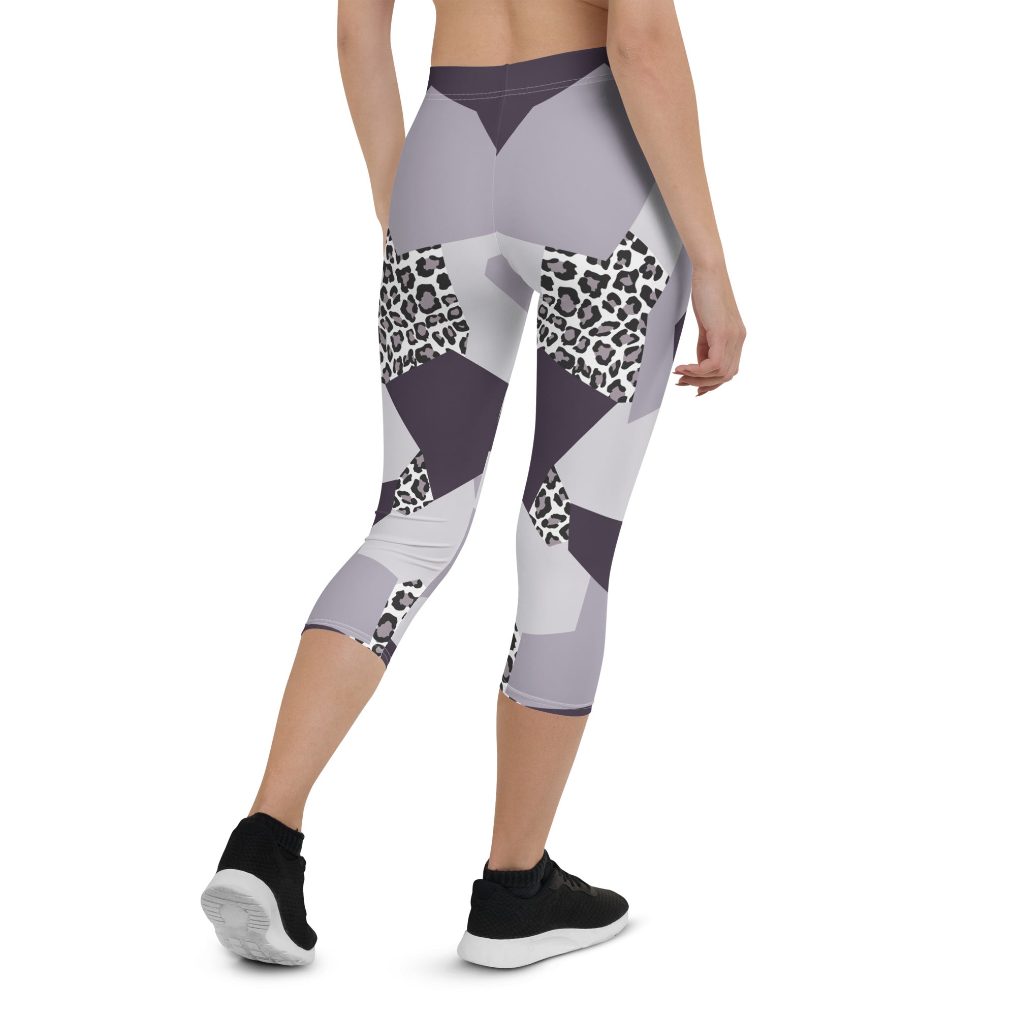 Geometric Animal Print Capris