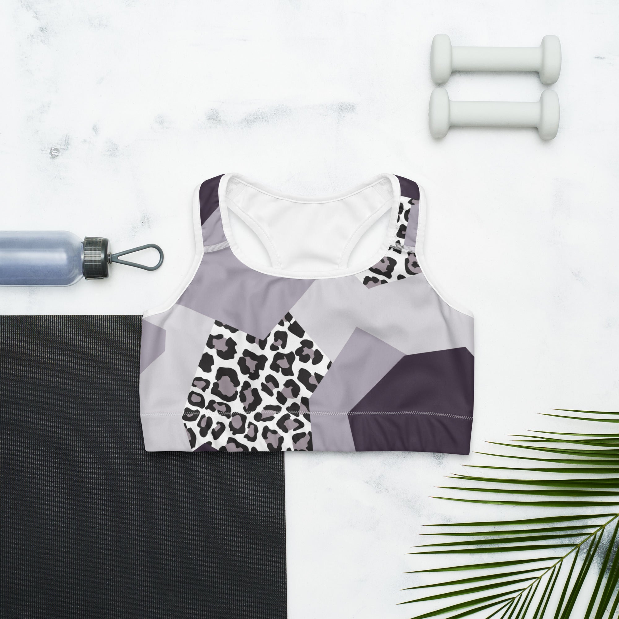 Geometric Animal Print Sports Bra