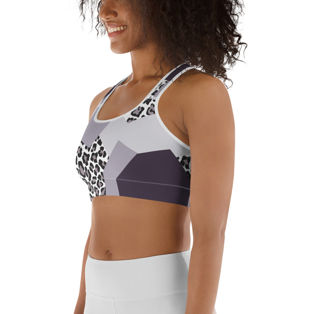 Geometric Animal Print Sports Bra