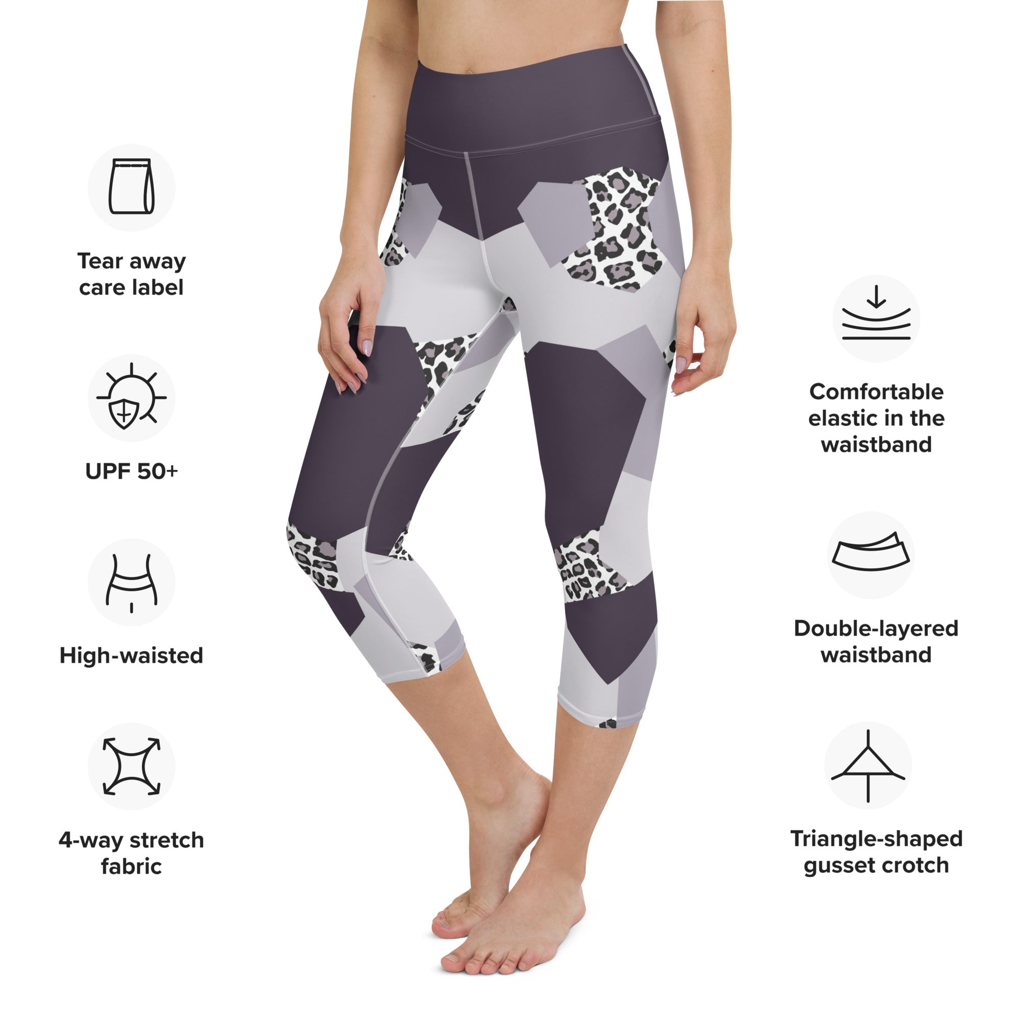 Geometric Animal Print Yoga Capris