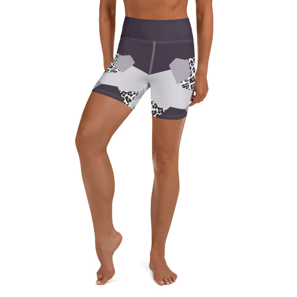 Geometric Animal Print Yoga Shorts