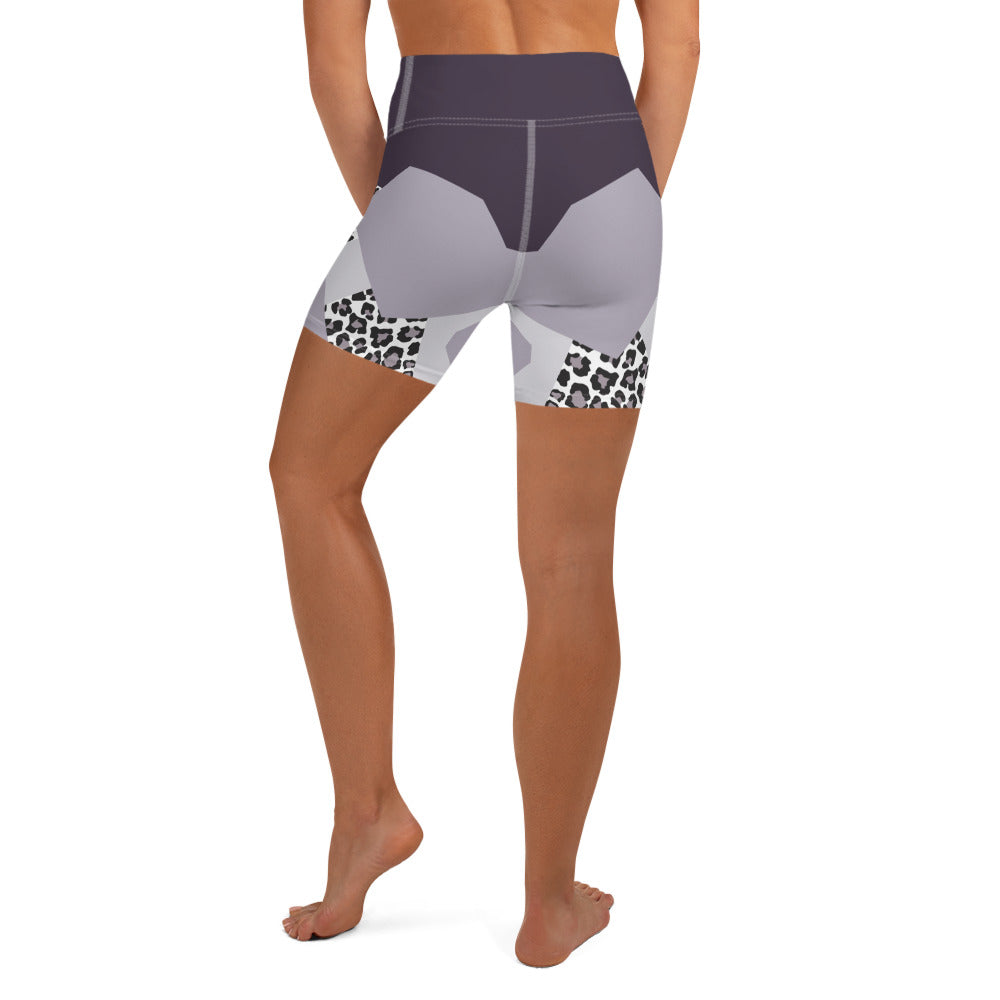 Geometric Animal Print Yoga Shorts