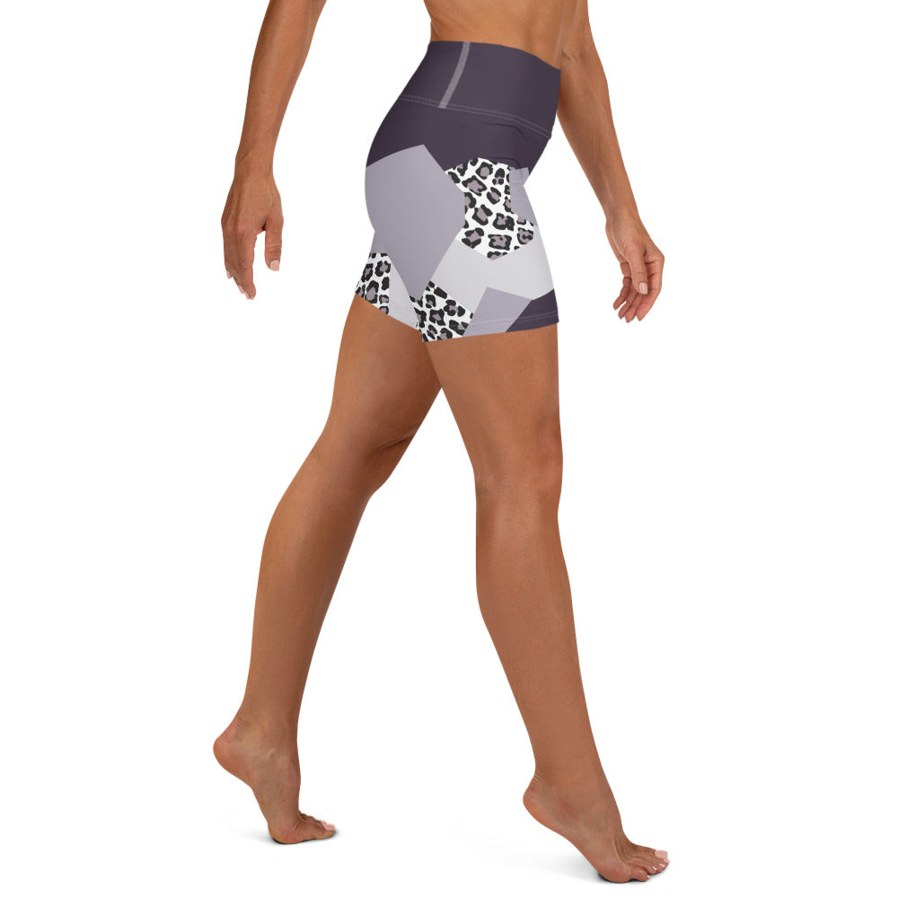 Geometric Animal Print Yoga Shorts