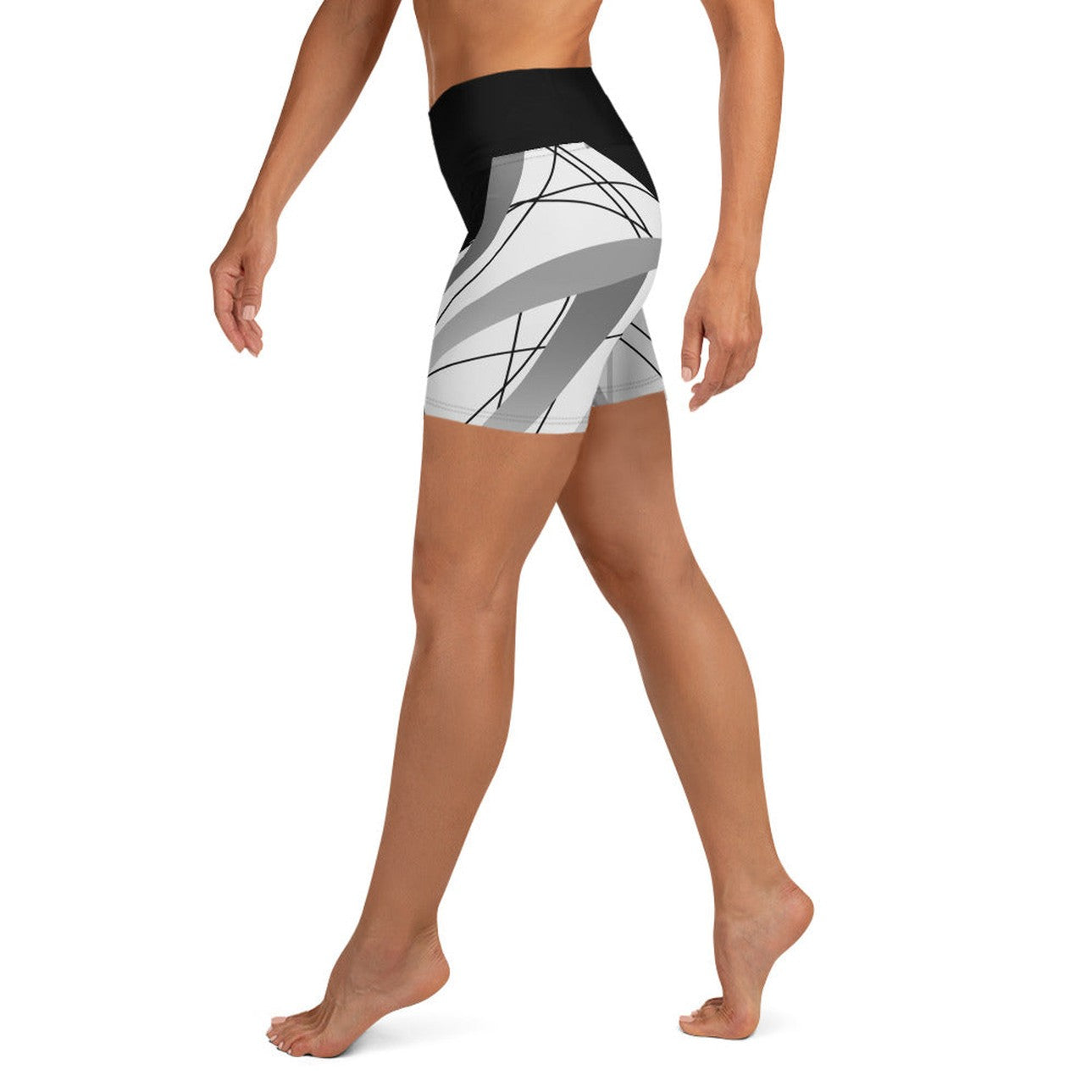 Geometric Lines Yoga Shorts