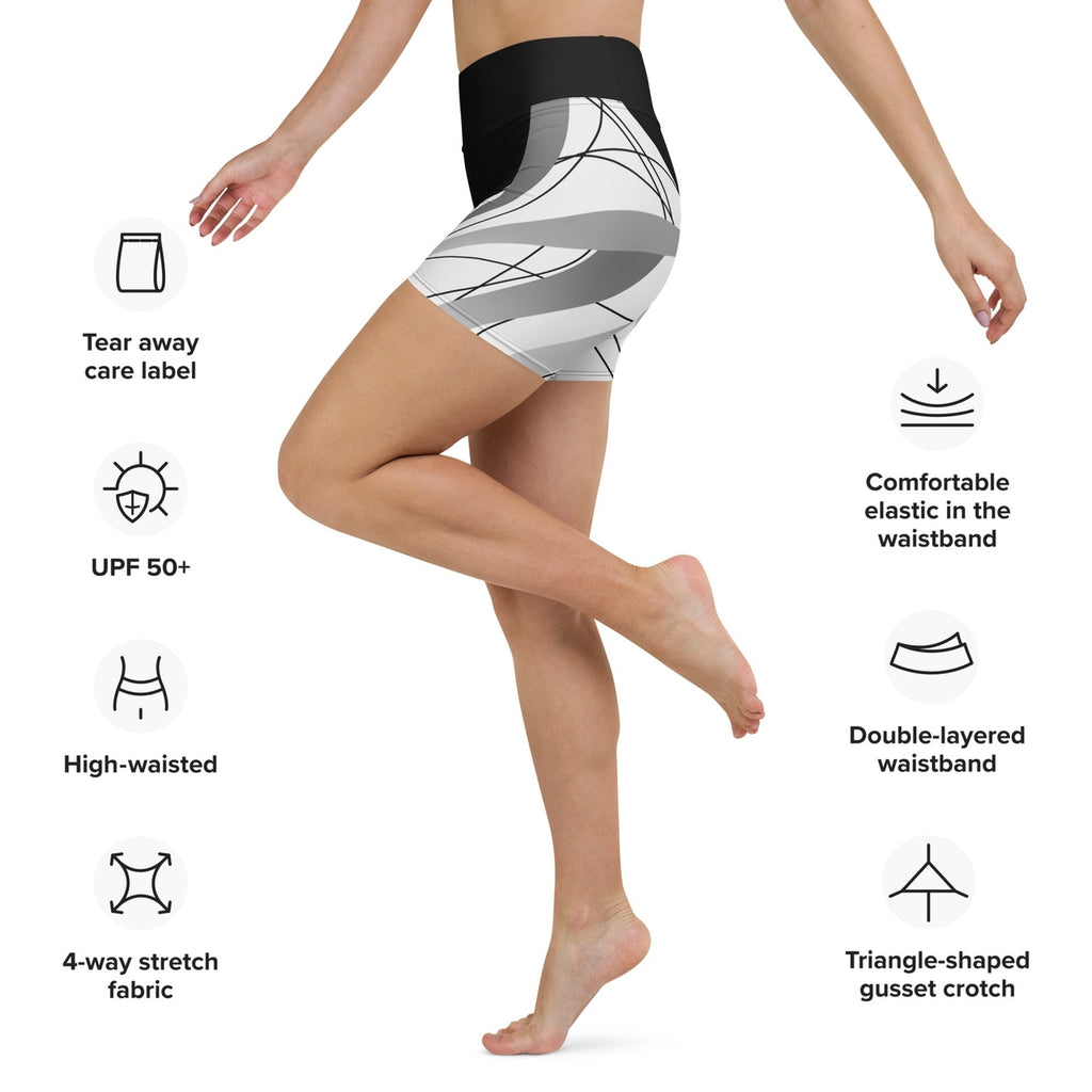 Geometric Lines Yoga Shorts