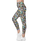 Geometric Mirror Glass Leggings With Pockets