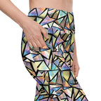 Geometric Mirror Glass Leggings With Pockets