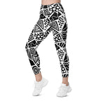 Geometric Shape Leggings With Pockets