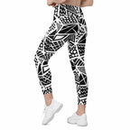 Geometric Shape Leggings With Pockets