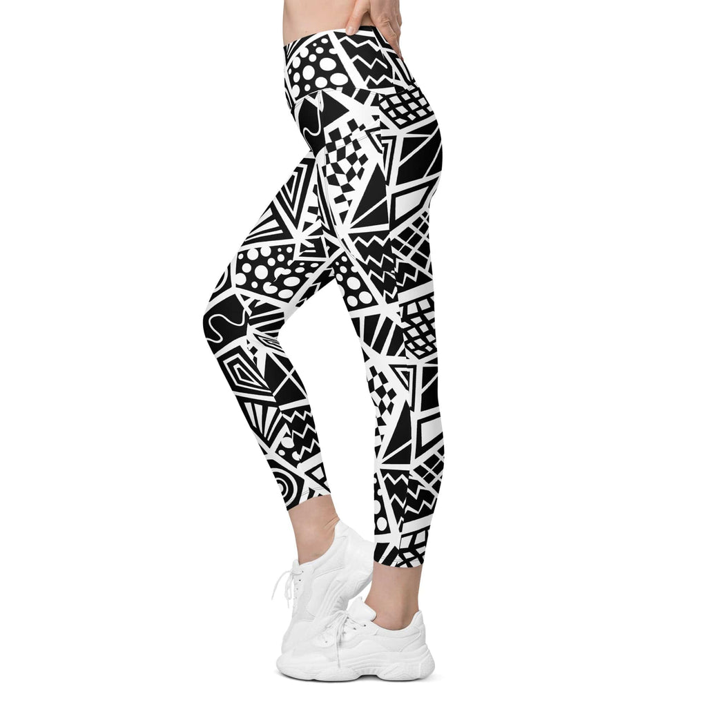 Geometric Shape Leggings With Pockets