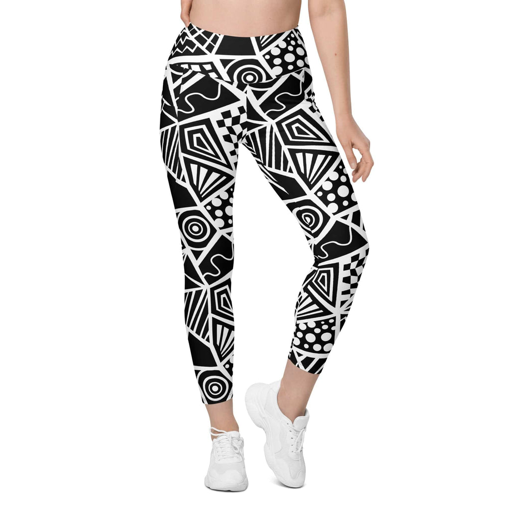 Geometric Shape Leggings With Pockets