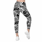 Geometric Shape Leggings With Pockets