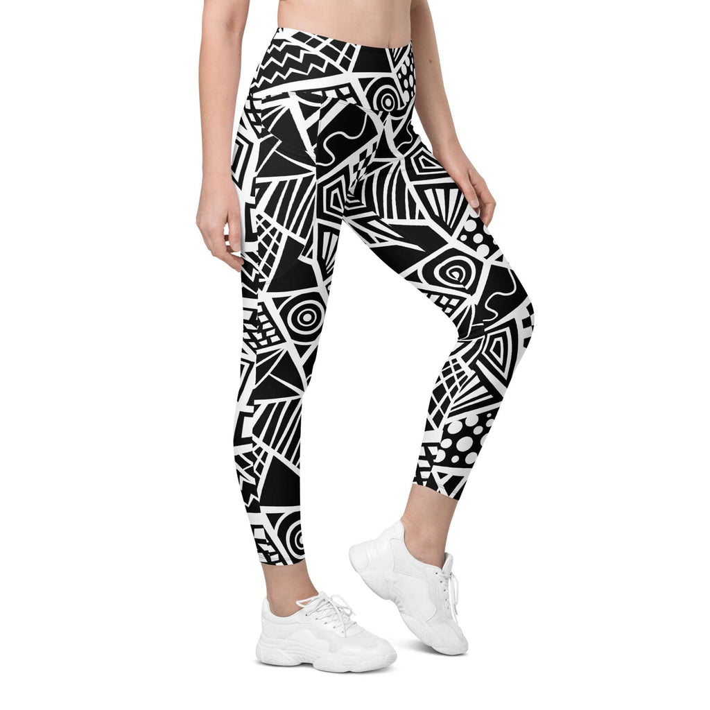 Geometric Shape Leggings With Pockets