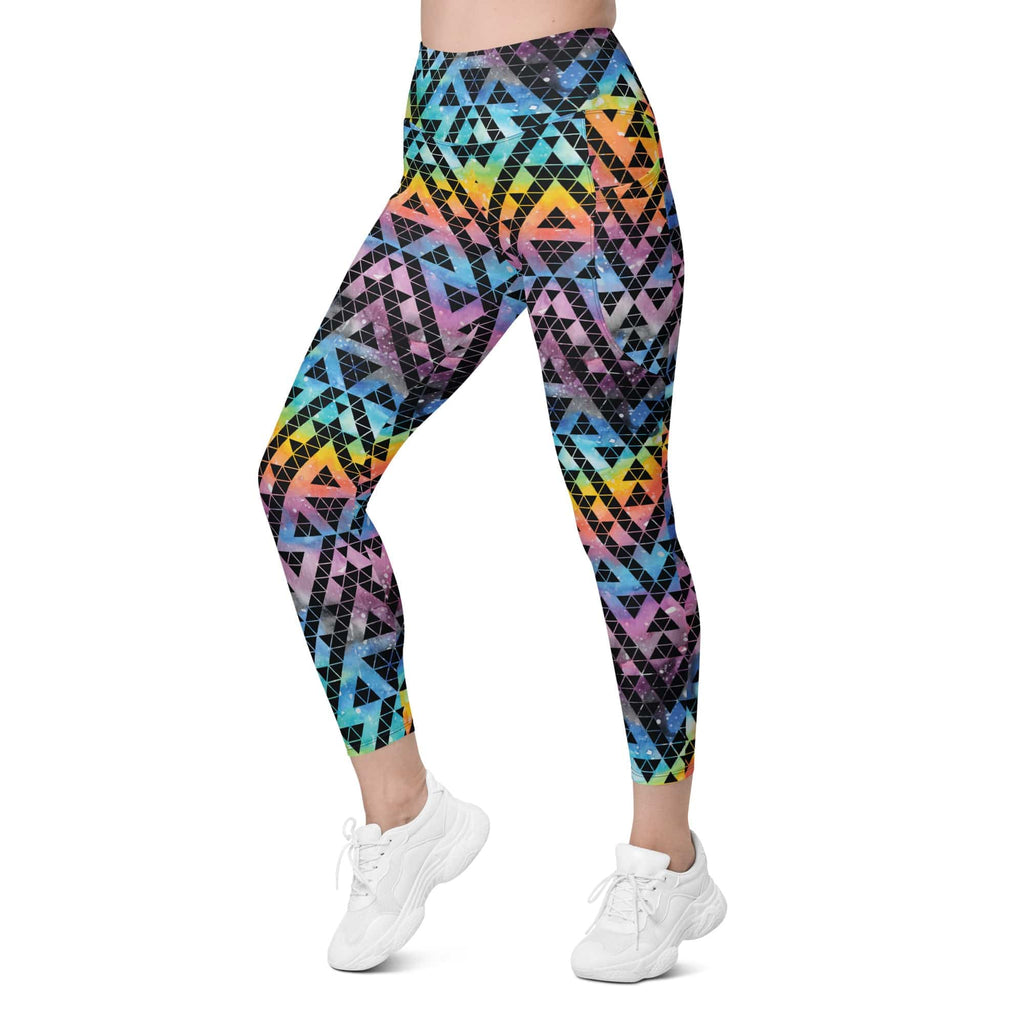 Geometric Space Leggings With Pockets