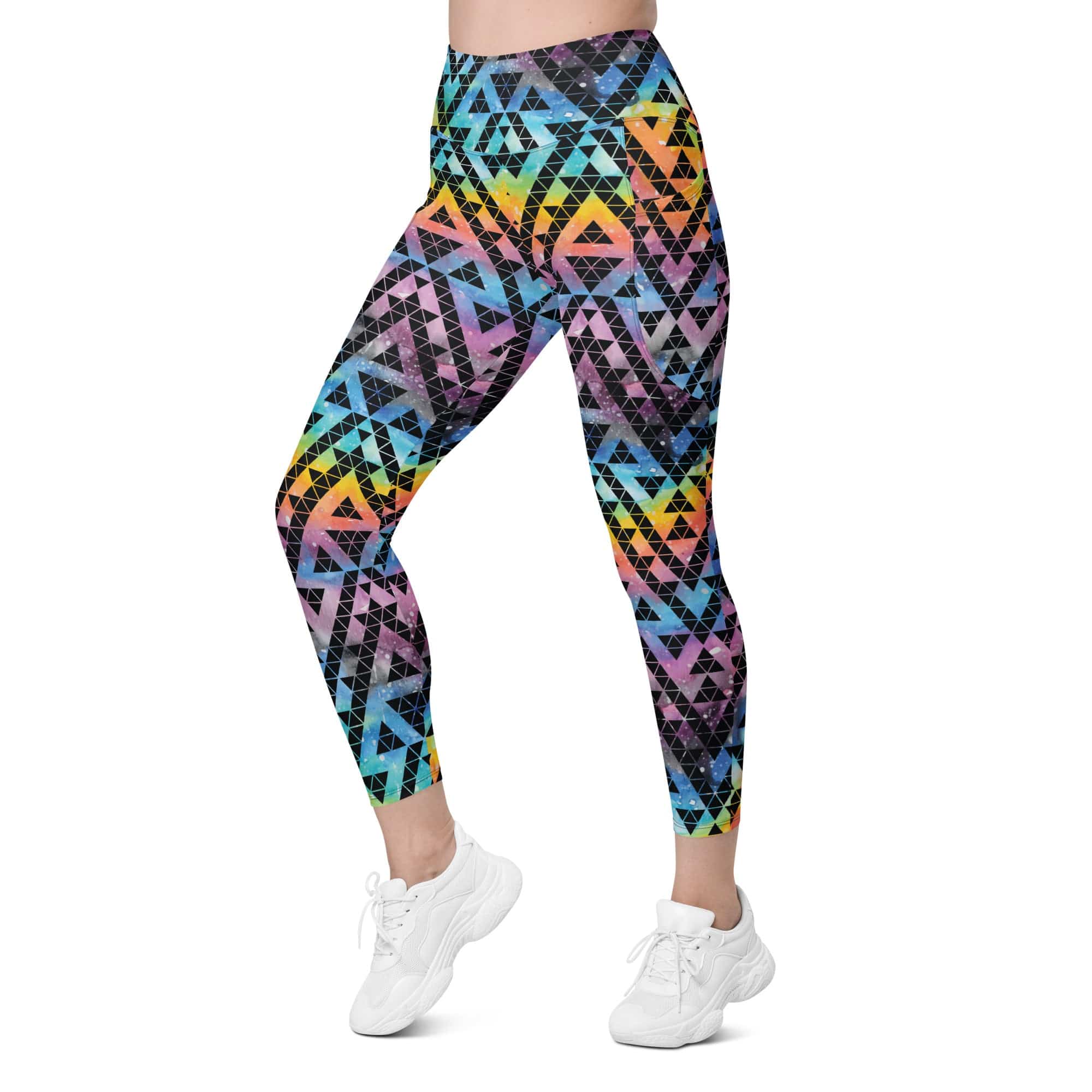 Geometric Space Leggings With Pockets