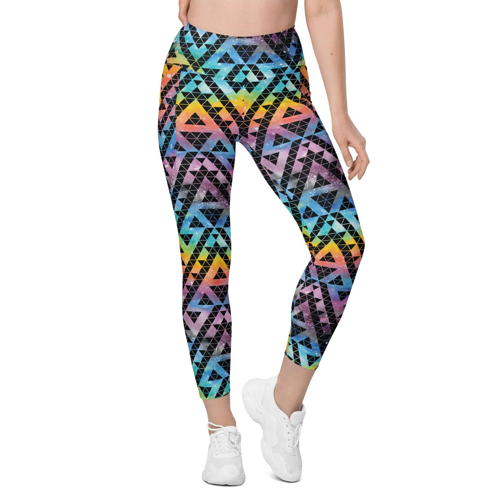 Geometric Space Leggings With Pockets