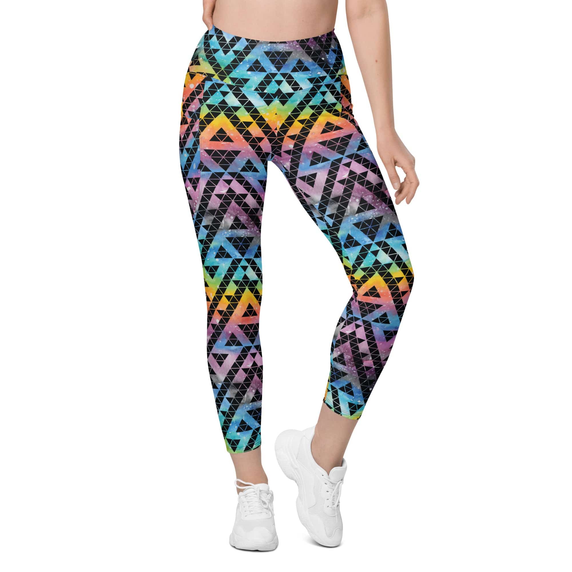 Geometric Space Leggings With Pockets