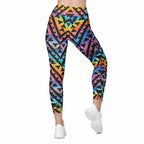 Geometric Space Leggings With Pockets