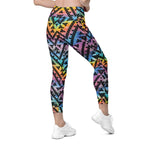 Geometric Space Leggings With Pockets