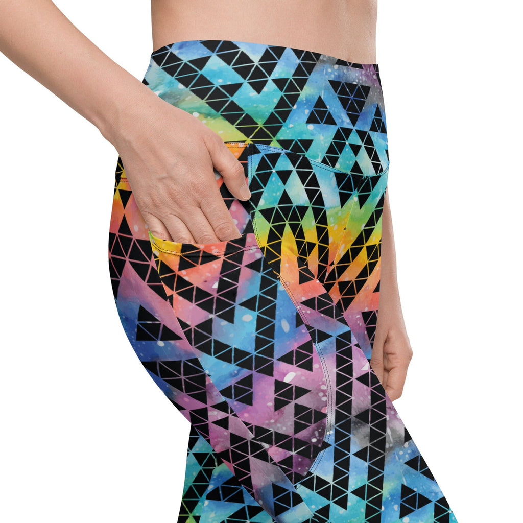 Geometric Space Leggings With Pockets