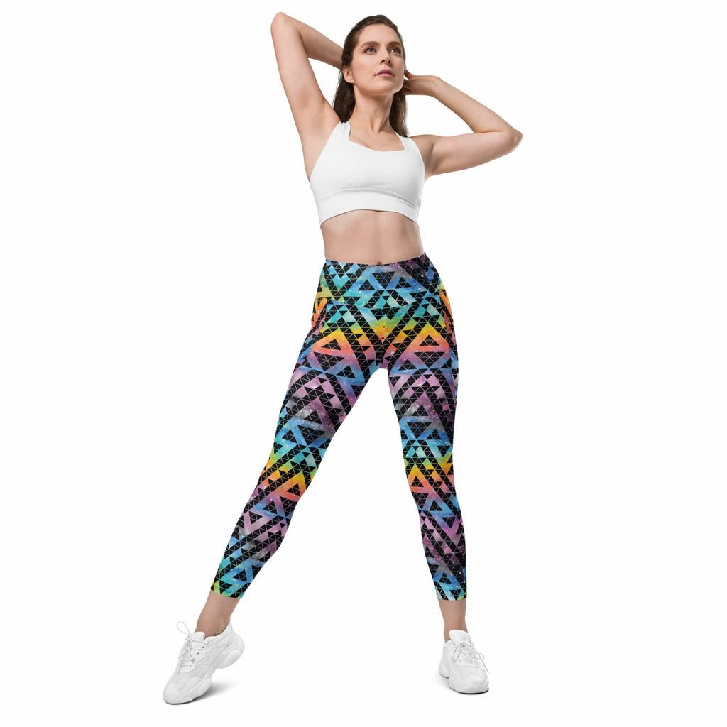 Geometric Space Leggings With Pockets