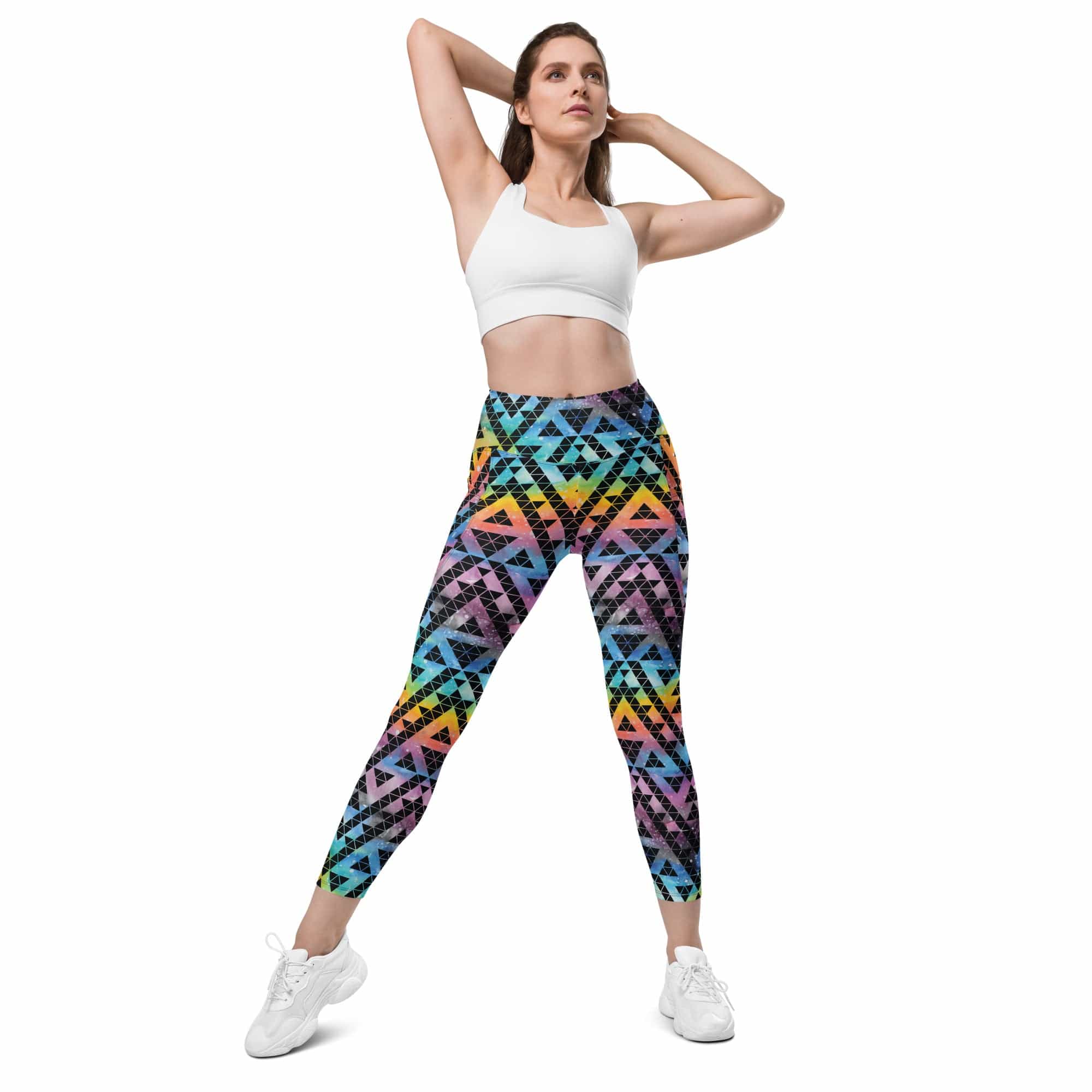 Geometric Space Leggings With Pockets