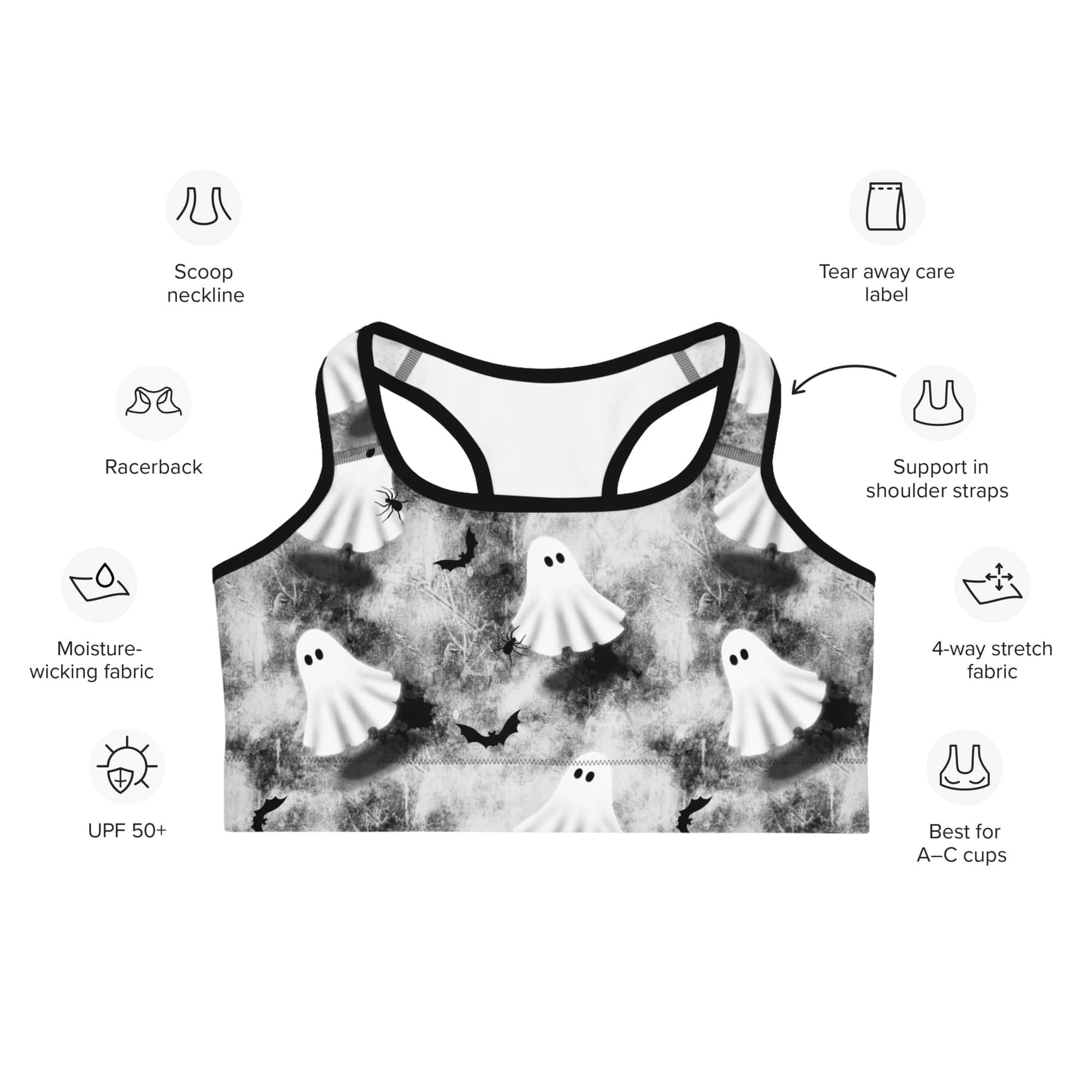 Ghostly Shadows Sports Bra