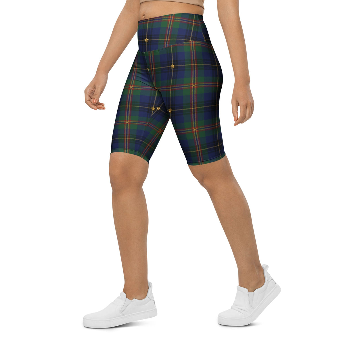 Gilded Star Tartan Biker Shorts