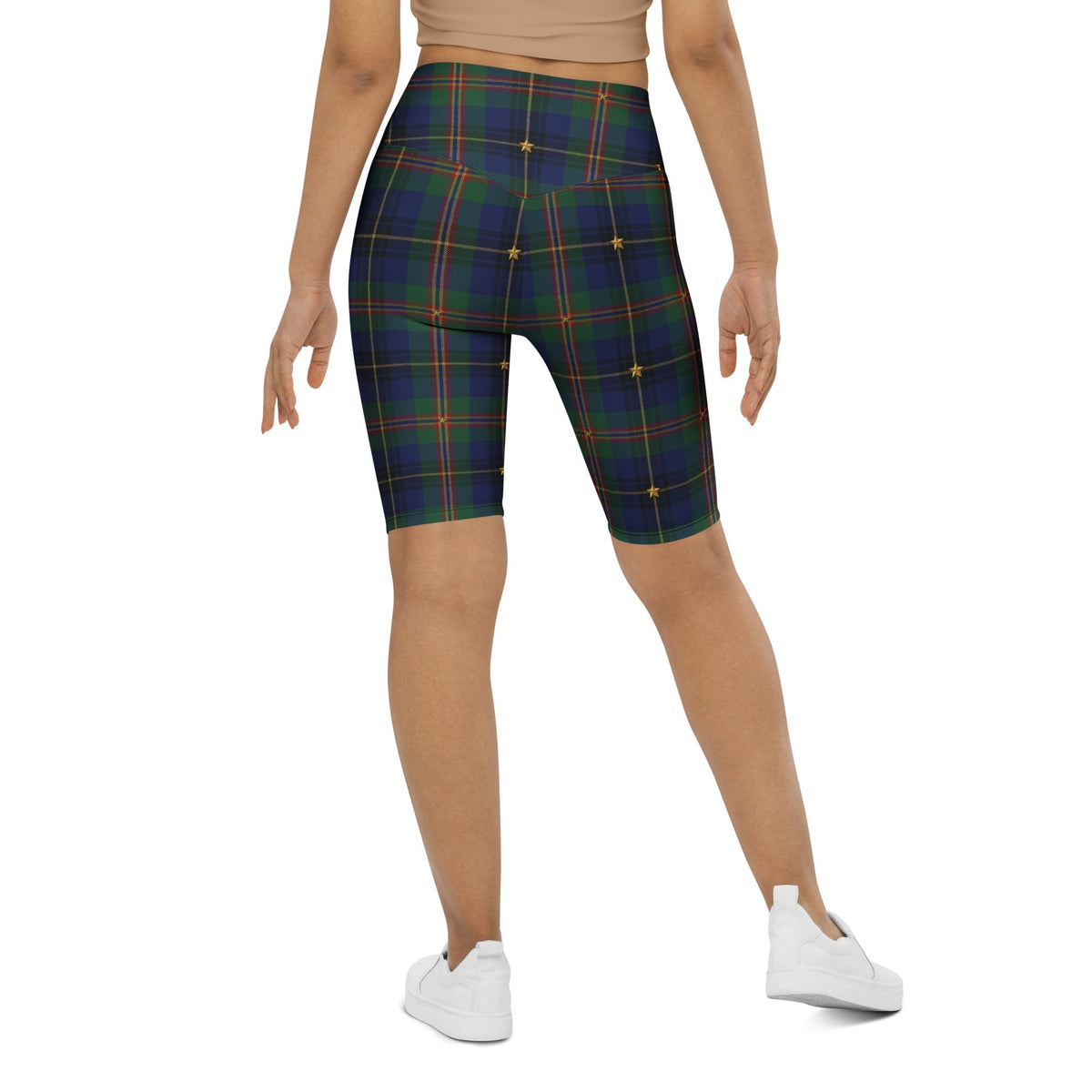 Gilded Star Tartan Biker Shorts