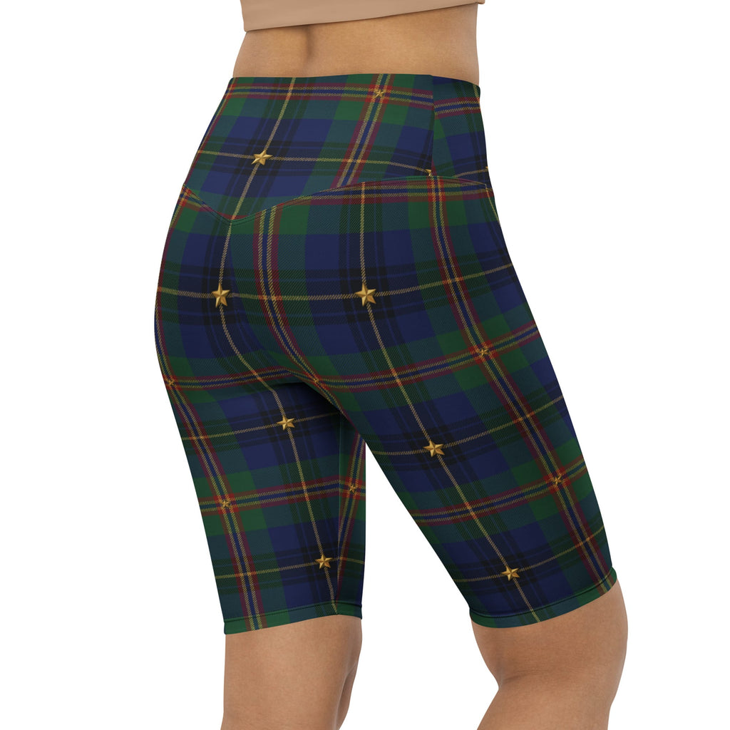 Gilded Star Tartan Biker Shorts