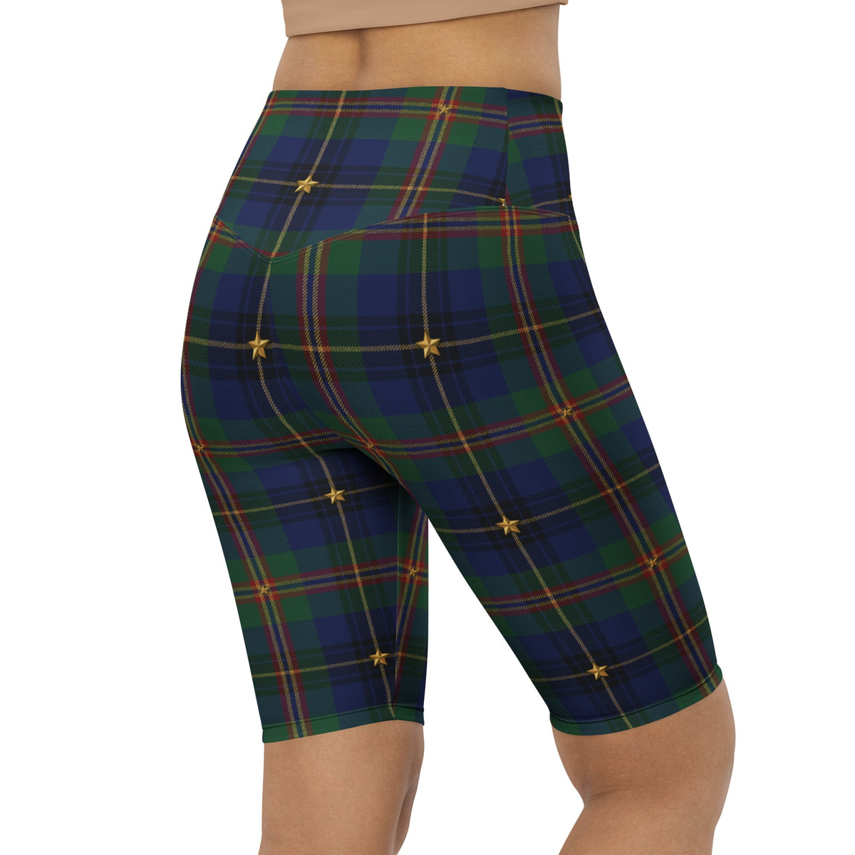 Gilded Star Tartan Biker Shorts