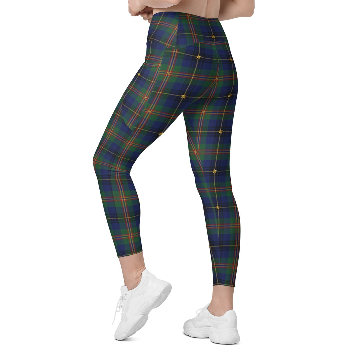 Gilded Star Tartan Crossover Leggings With Pockets