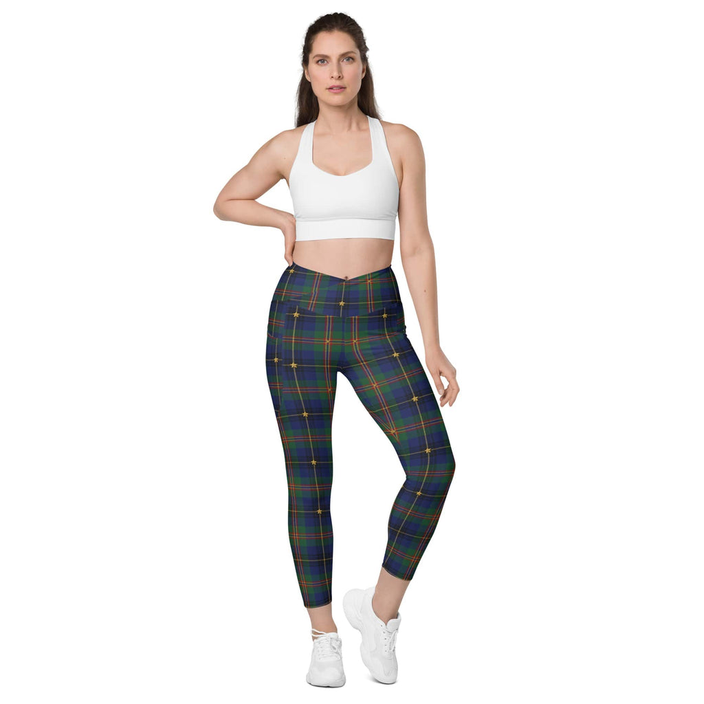 Gilded Star Tartan Crossover Leggings With Pockets