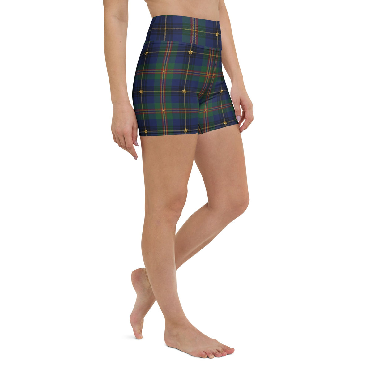 Gilded Star Tartan Yoga Shorts
