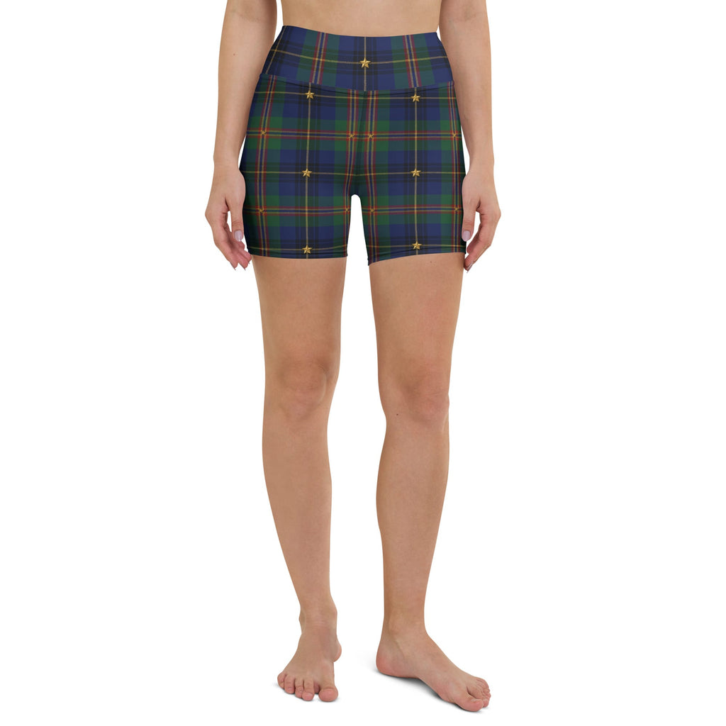 Gilded Star Tartan Yoga Shorts