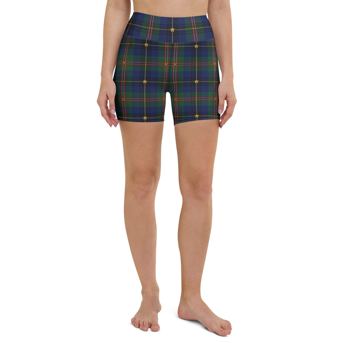 Gilded Star Tartan Yoga Shorts