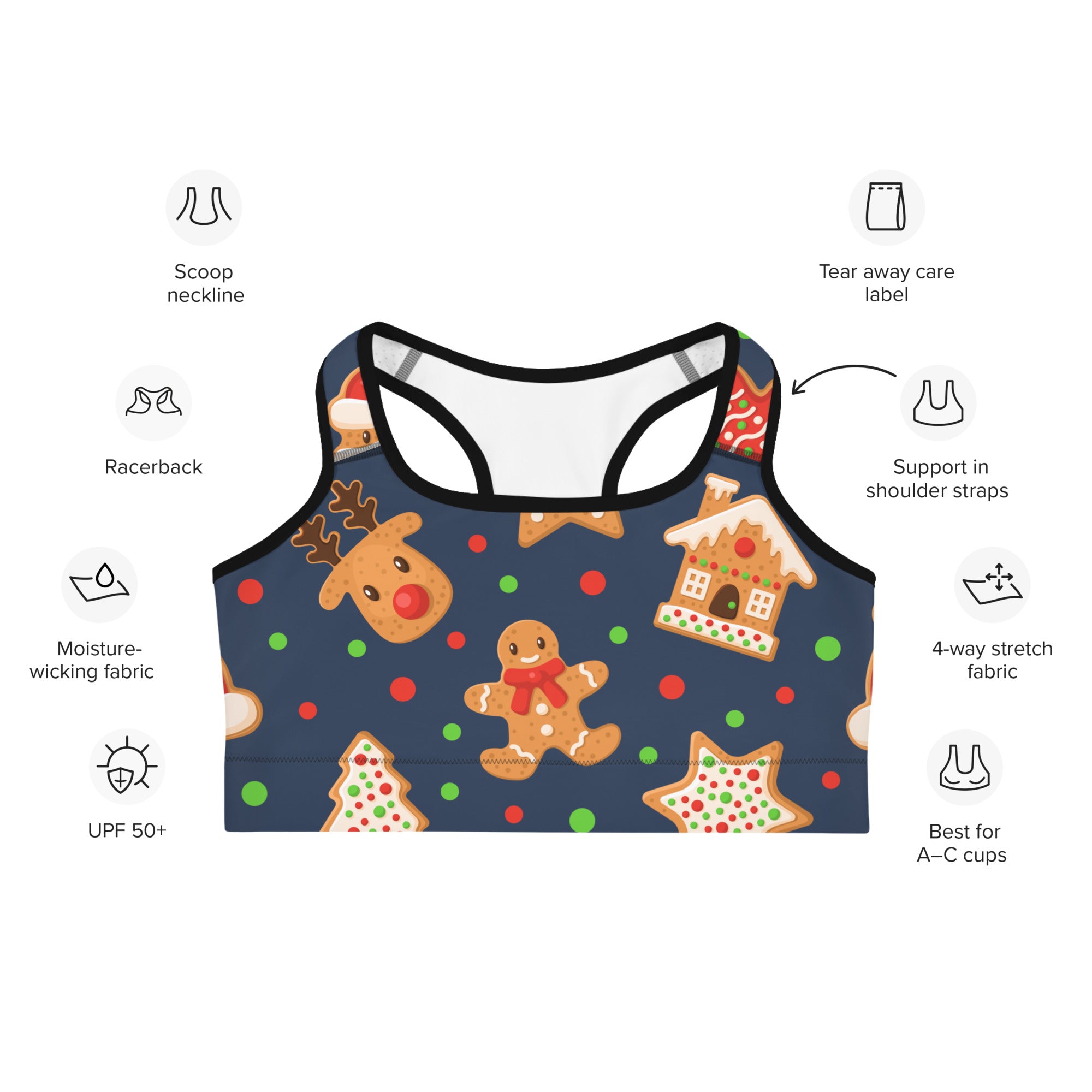 Gingerbread Delight Sports Bra