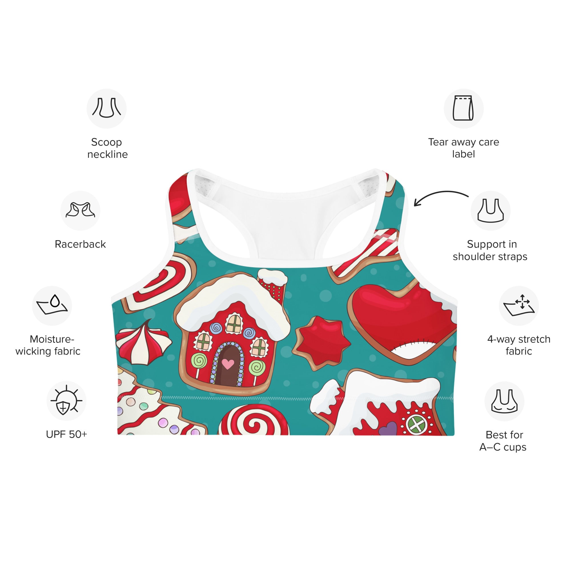 Gingerbread Wonderland Sports Bra