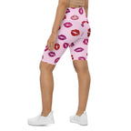 Glitter Print Kisses Biker Shorts