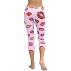 Glitter Print Kisses Capris