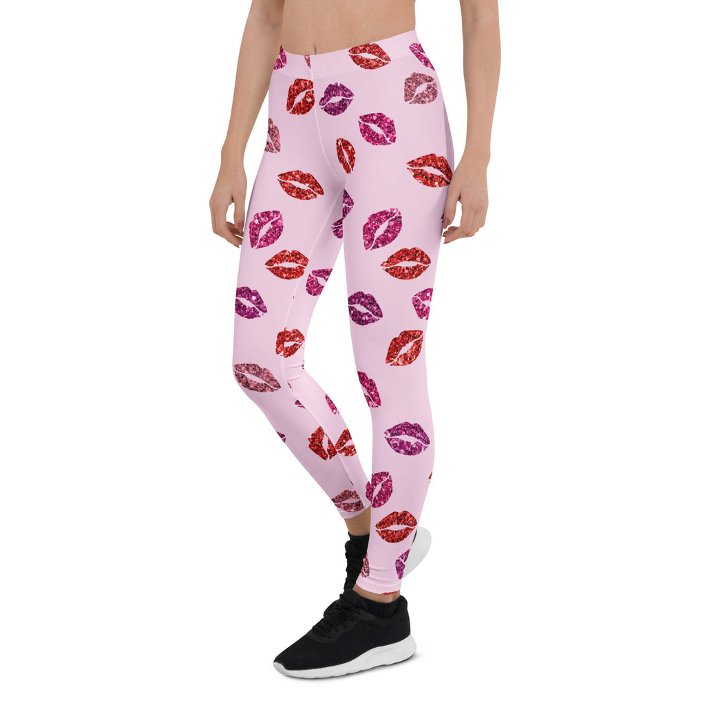 Glitter Print Kisses Leggings