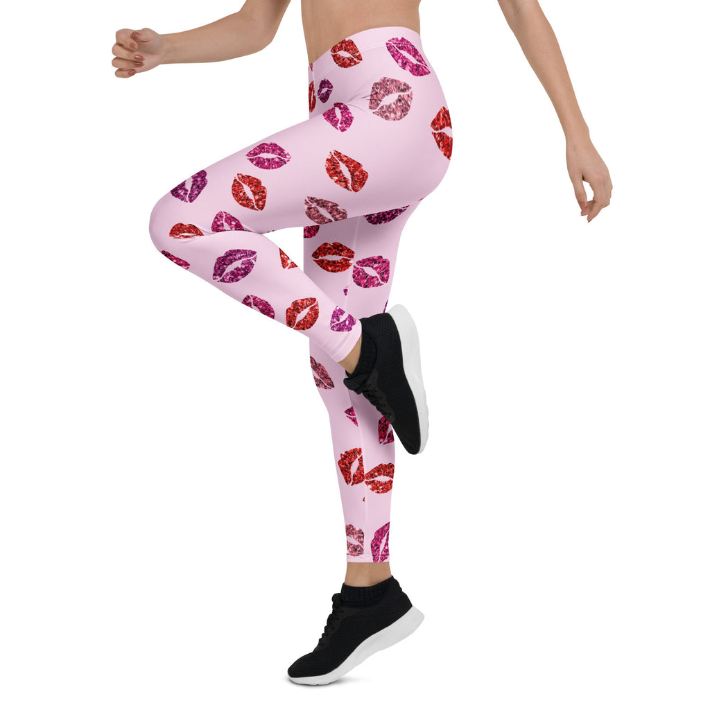 Glitter Print Kisses Leggings