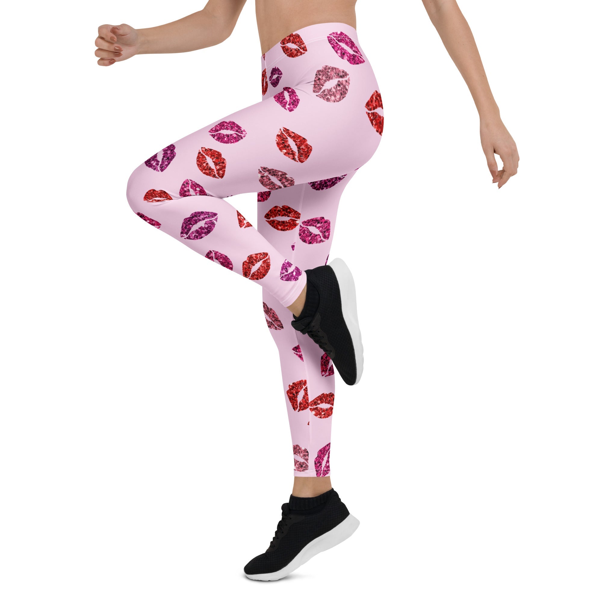 Glitter Print Kisses Leggings